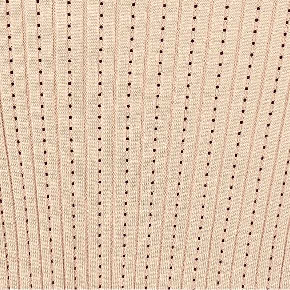 Jonathan Simkhai Perforated Knit Sweater Blush Pink Women Sz Medium Bell Sleeve - Picture 2 of 9